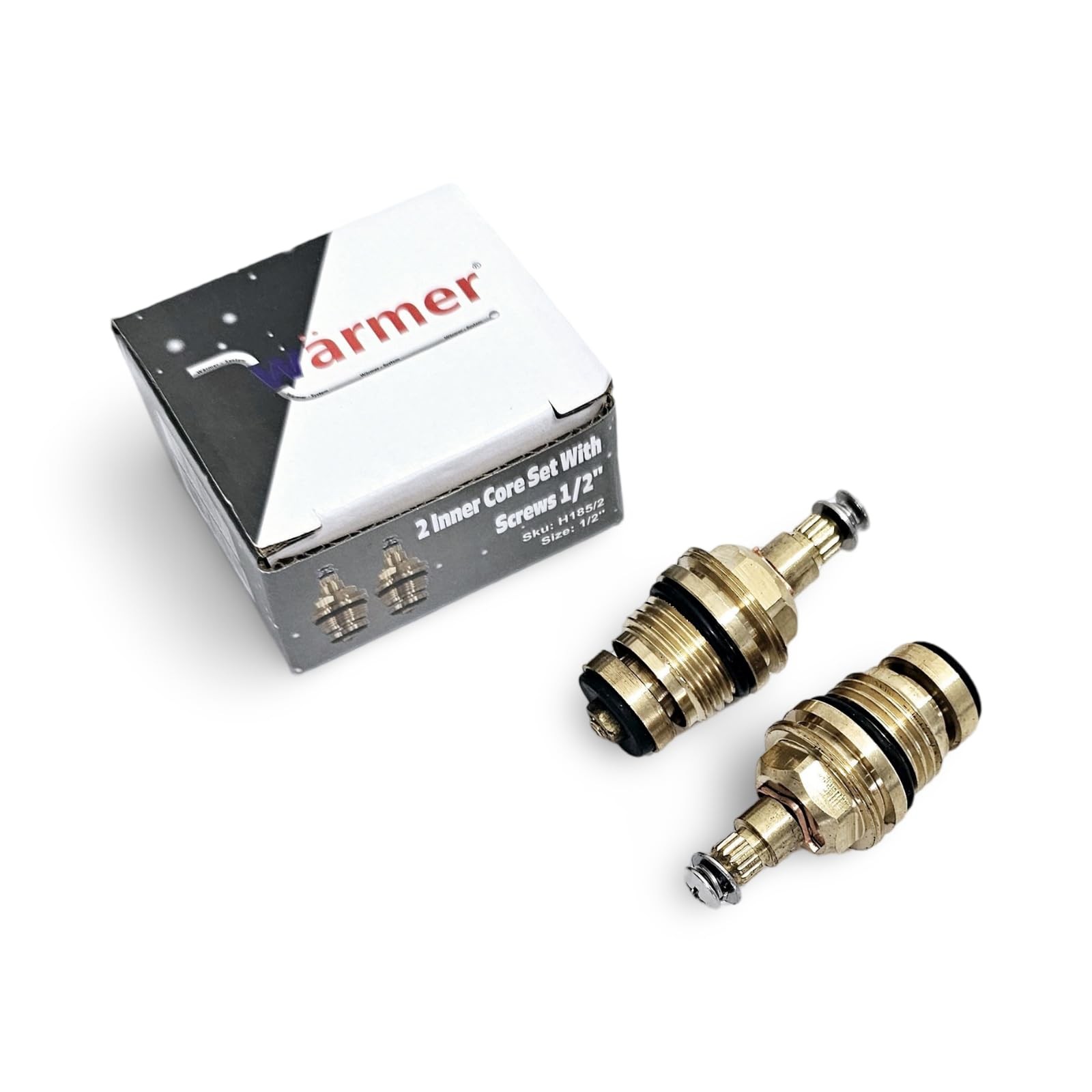 Replacement Brass Tap Valve Insert Gland Cartridge for 1/2 Inch Hot and Cold Double Handle Taps 15 Teeth - Image 2
