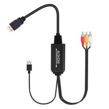 RCA to HDMI Converter, Composite to HDMI Adapter Support 1080P PAL/NTSC