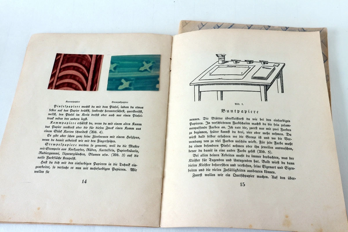 Balmer - Kleisterpapier Eine Anleitung - Buntpapier - Buchbinder 1928