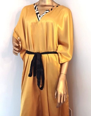 Damen Langes Maxikleid Kaftan Gehrock Freizeit Party Nachtwäsche Reise Morgenmantel One Size