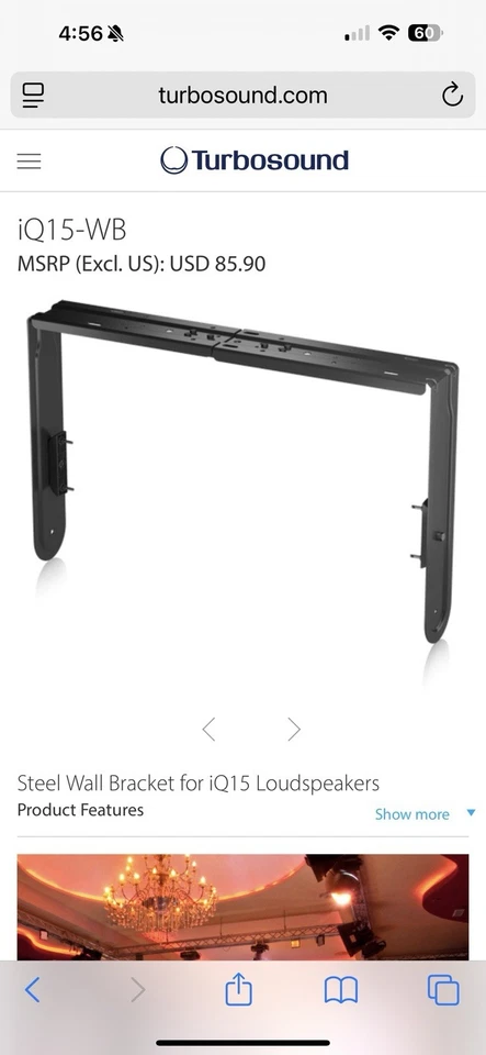 Soporte de pared de acero turbosound iQ-15WB Foto 3 de 4