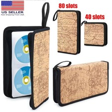 40-80 Slots CD DVD Blu Ray Disc Carry Bag Case Holder Wallet Storage Ring Binder