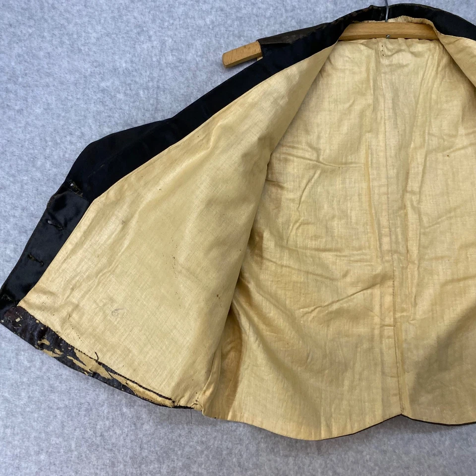 Antique Victorian Silk Satin Men's Double Breasted Vest • Black • 38" Chest - Image 2 of 4