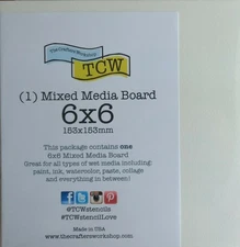 Plain 6x6 Mixed Media Board White Art Boards by Crafters Workshop