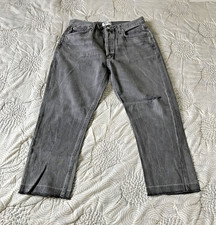 NEW Agolde USA Riley Slim Crop Jeans in Twisted Gray Sz 31