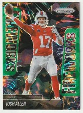 2025 Panini Prizm Football Josh Allen #23 Fireworks Green Ice Prizm 