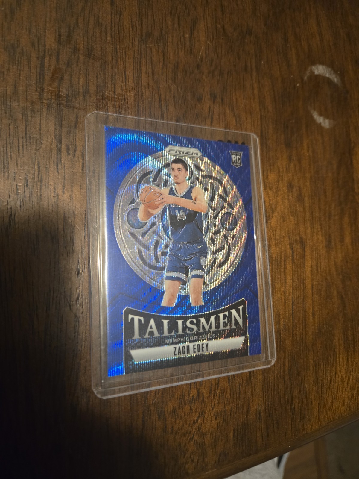 2024-25 Panini Prizm Talismen Zach Edey #21 Blue Wave Prizm /175 (RC)