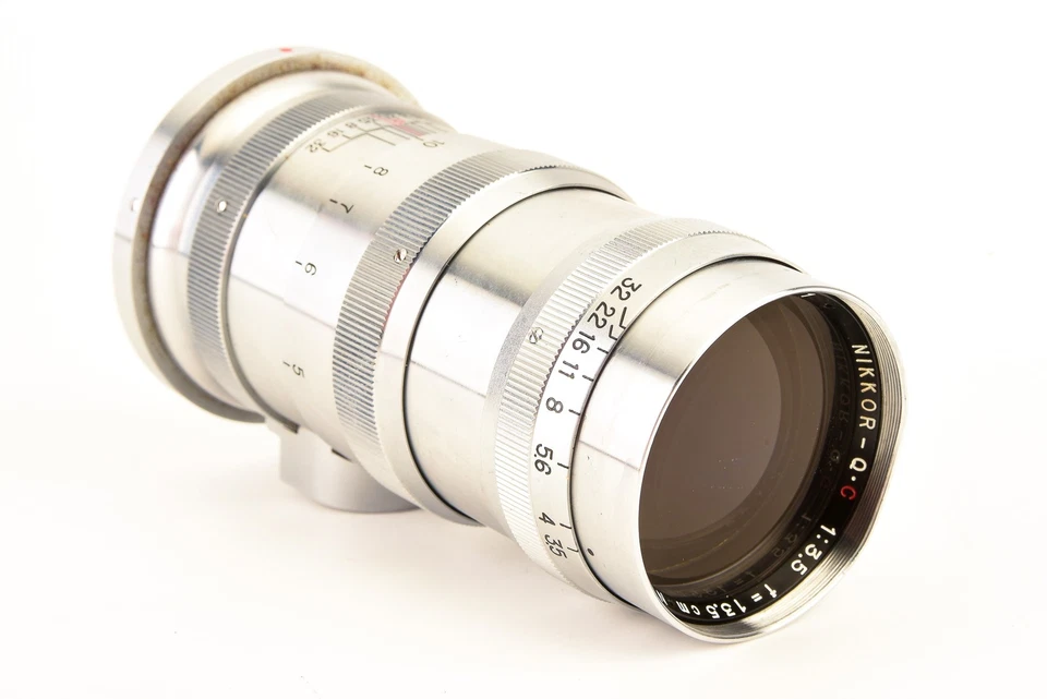 Contax RF Nikon Nikkor Q C 13.5cm 135mm f/3.5 Chrome Telephoto Lens Vintage V23 - Image 2 of 4