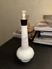 Vtg Jergens Lotion Bottle Hobnail Milk Glass Dispenser MCM Genie Style Empty