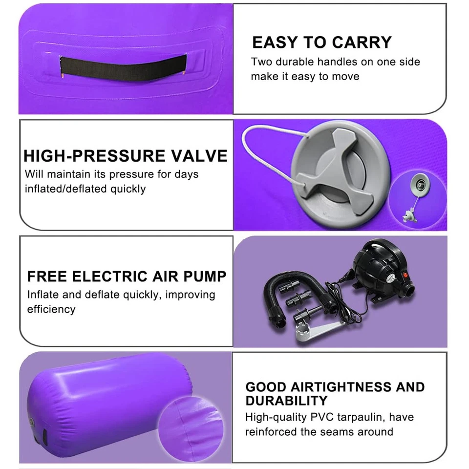 86 York Air Barrel Gimnasia Rodillo Inflable Caída Mat, Resorte Trasero... Foto 2 de 4