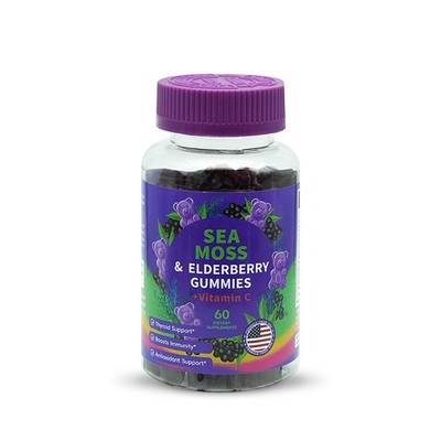 Sea Moss & Elderberry Thyroid & Immune Support Dietary Supplement - 60 Gummies