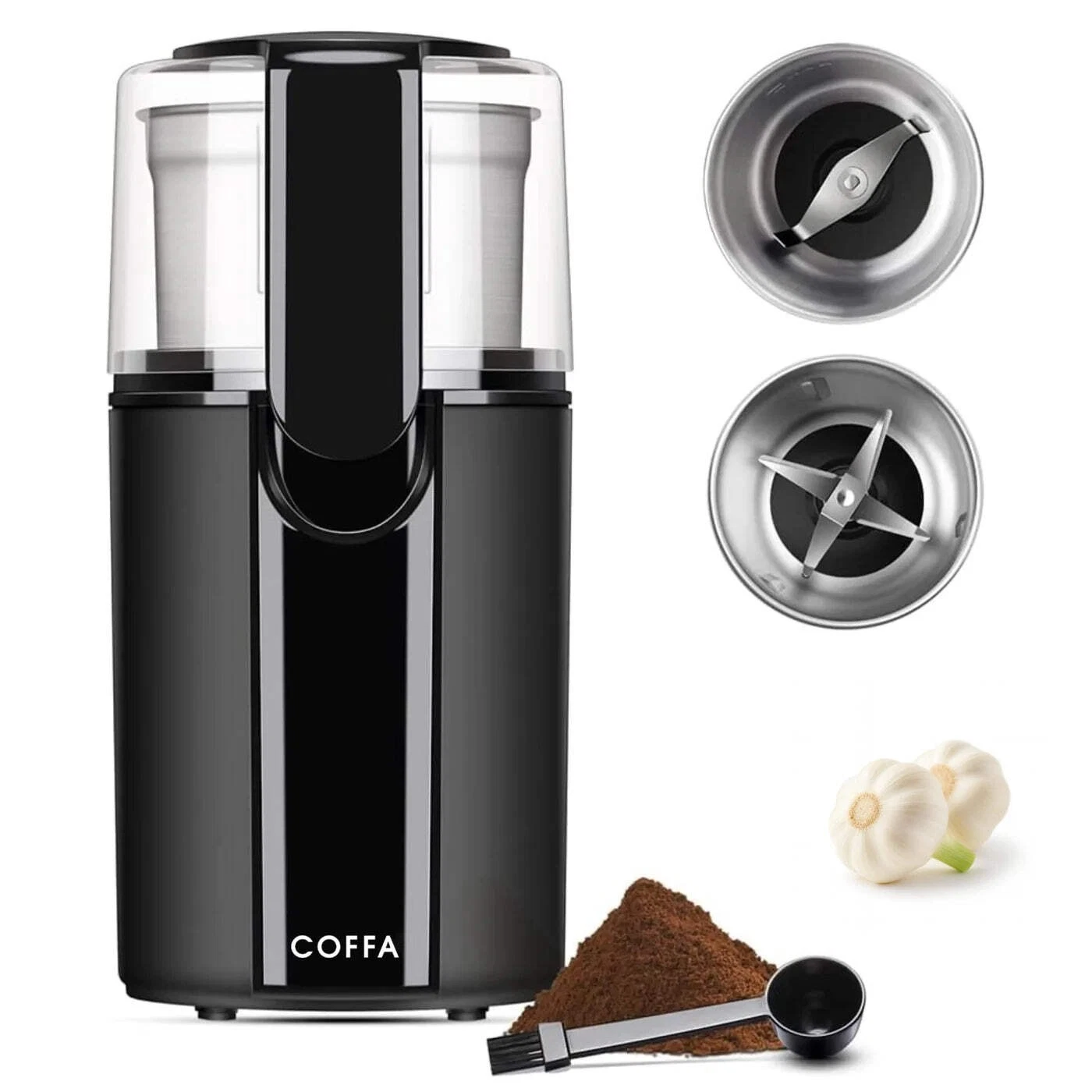 Electric Coffee and Spice Grinder 2 Bowls for Wet and Dry Grinding 70g COFFA
Opens in a new window o