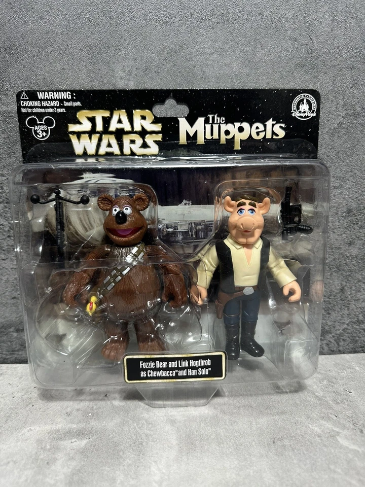 NEW Star Wars The Muppets Fozzie Bear & Link Hogthrob As Chewbacca and Han Solo - Image 2 of 4