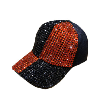 Black and Red Embellished Women\'s Cap Ladies Rhinestone Baseball Cap * Red W/black Fleur Di Lis  main image 4