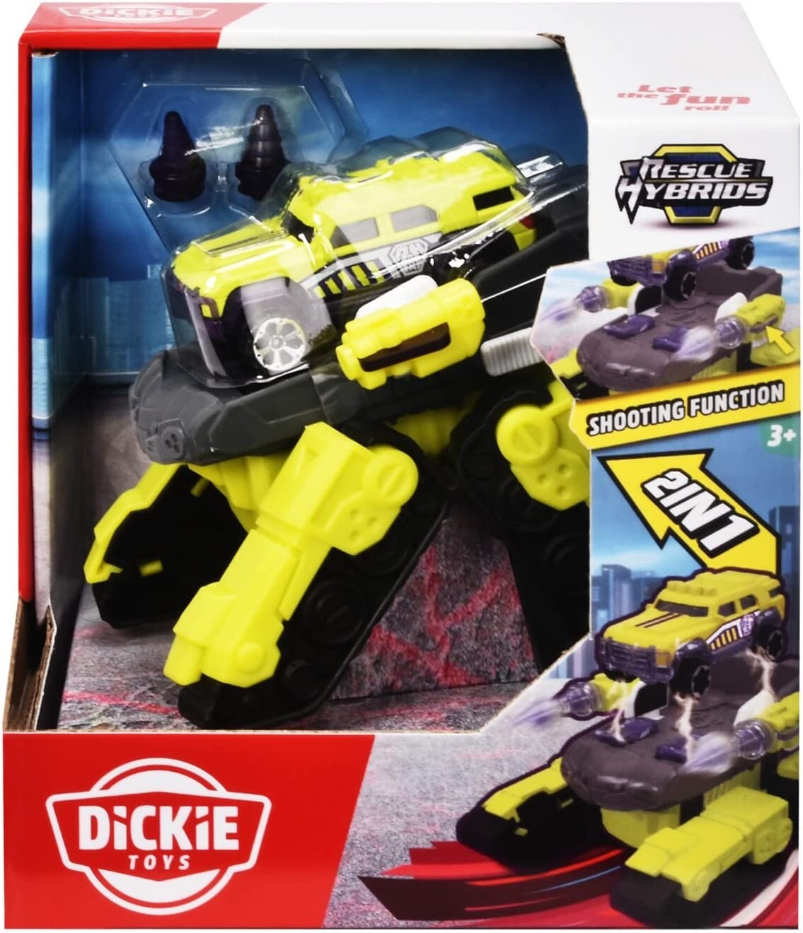 Dickie Rescue Hybrids Spider Tank con Auto Die Cast 11 cm