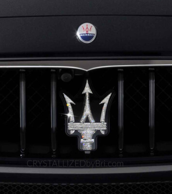 Bling Emblem for MASERATI Car Badge AUSTRIAN CRYSTALS Custom Front