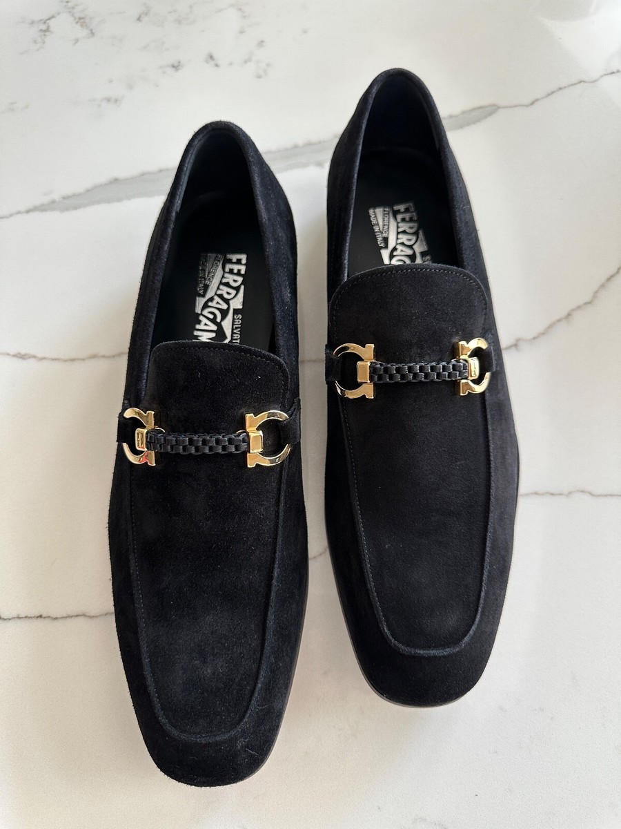Salvatore Ferragamo CROSS Nero Suede Calf Shoes Size 8.5 E  display picture 2