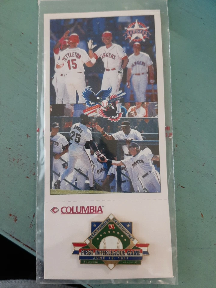 June 1997 Texas Rangers vs San Francisco Giants First InterLeague Game SGA Pin - Image 2 of 4