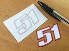 Michele Pirro Race Number 51 - (Very Small Pair) - UK SELLER