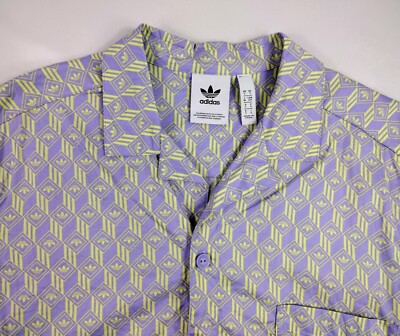 Adidas Men's Monogram Allover Logo Golf Shirt Sz Small Lavender Purple ...