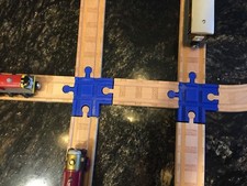  2 4 Way Wood Train Track Adapter Thomas the Tank Brio IKEA - PICK YOUR COLOR 
