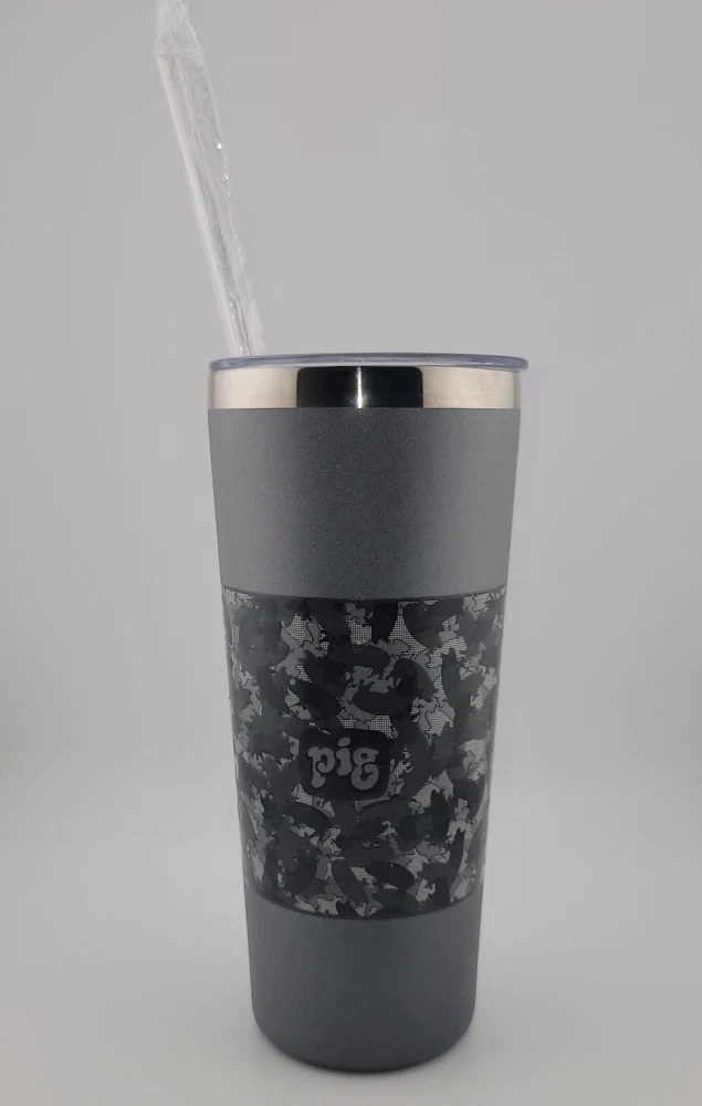 Tumbler Pig 18 oz stainless steel with straw