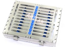 GERMAN DENTAL AUTOCLAVE STERILIZATION CASSETTES RACK BOX FOR 10 INSTRUMENTS-BLUE