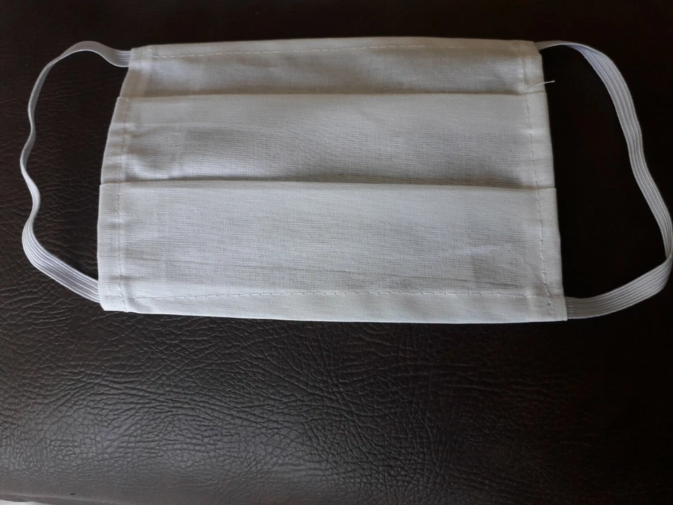 Reusable White Cotton Face Mask UK - Image 3 of 4