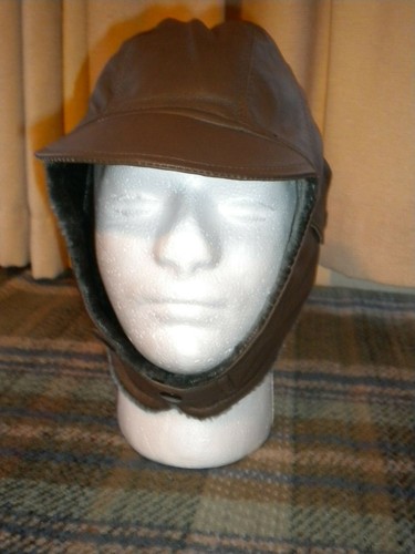A FLYING HELMET RETRO REPRODUCTION BROWN LEATHER CLASSIC CAR, GOODWOOD REVIVAL - Picture 2 of 5