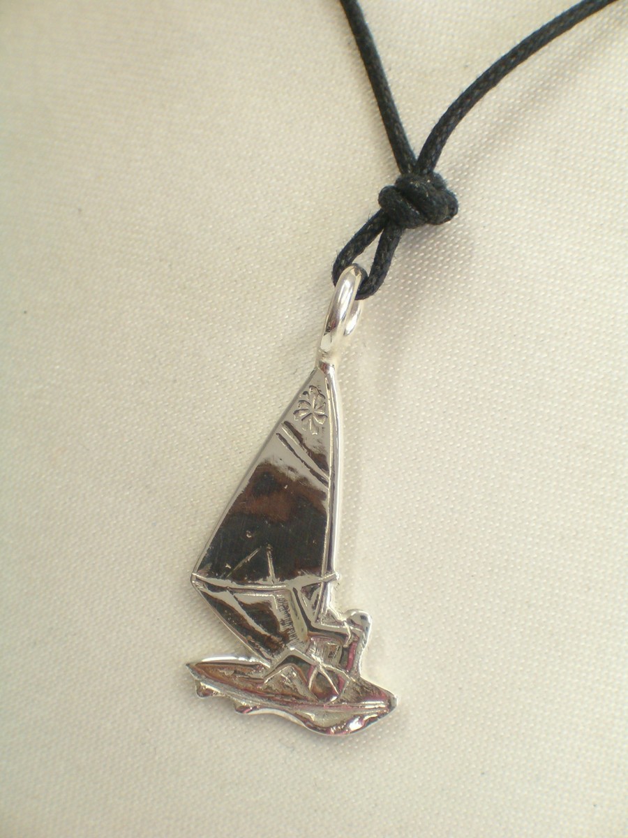 Windsurf surf charm in argento sterling .925 x 1 Wind Surfer charms