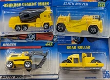 Hot Wheels Construction Vehicles Earth Mover, Road Roller, Cement Mixer & Digger