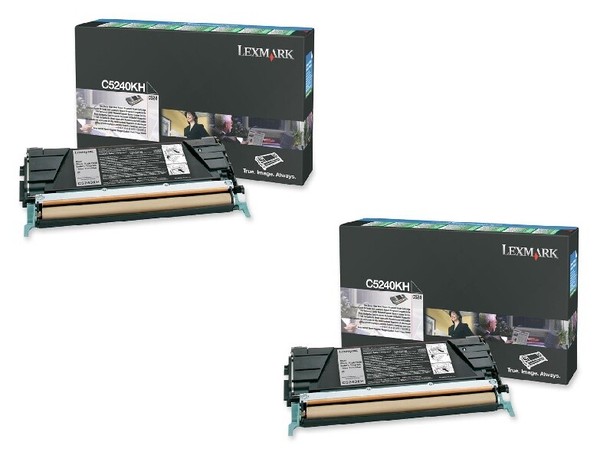 2X Original Lexmark Toner C5240KH Schwarz FüR Optra C 534 C 524-image
