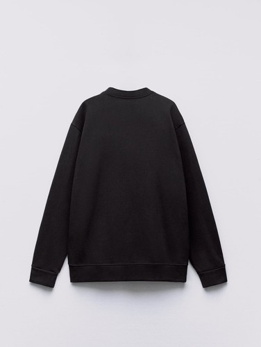 ZARA Cardigan Sweater Women Black Oversized Relaxed Size L Large - Picture 3 of 6