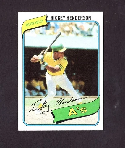 1980 Topps # 482 ROOKIE Rickey Henderson EX/MT+ cond Oakland A's FREE SHIPPING