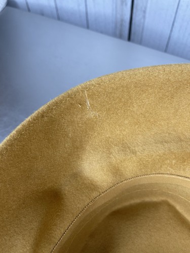 Vintage Luxor Mustard Gold 1970s Bucket 100% Wool Hat Union Label - Picture 6 of 7