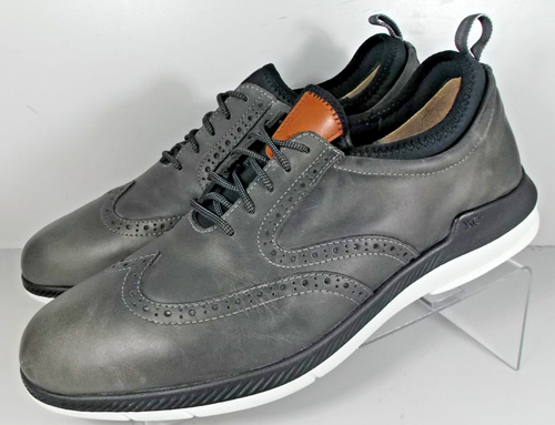 202768 MS50 LANCER WINGTIP MEN'S SHOES SIZE 10.5 GRAY LEATHER JOHNSTON ...