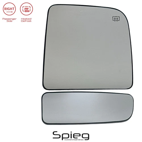 Passenger Side Mirror Glass for 2004-2015 NISSAN TITAN with Heated Upper&Spotter