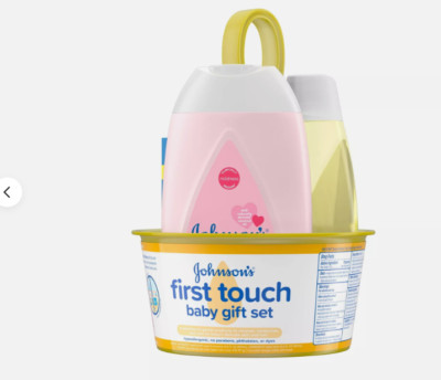 Johnson's First Touch Baby Gift Set with Baby Lotion, Diaper Cream and Shampoo