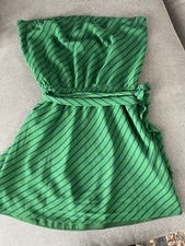 Limited Express Strapless Green Striped Dress Large Womens
