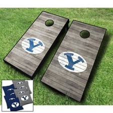 BYU COUGARS "Distressed" CORNHOLE WRAPS BOARD SET 8 ACA Regulation Bags