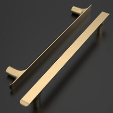 Amerdeco 10 Pack Brushed Brass Cabinet Pulls 7.5 Inch 192MM D.2