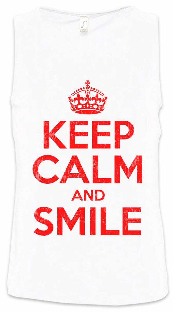 ALTRA Canotta uomo Keep Calm And Smile divertente sorriso sorridente risata commedia
