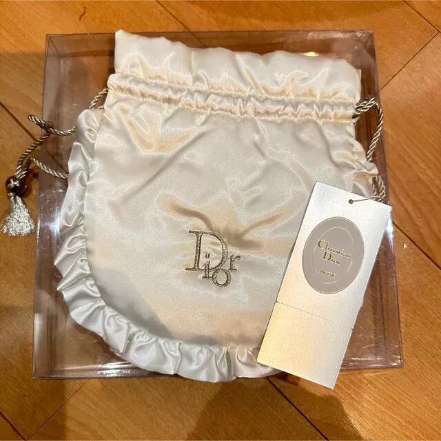 Authentique mini pochette Christian Dior vintage logo cordon de serrage stock mort jamais utilisée