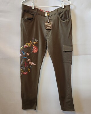 NWT Matilda Jane SCOUT'S HONOR Pants Large Embroidered Cargo Women's Camp 25626B