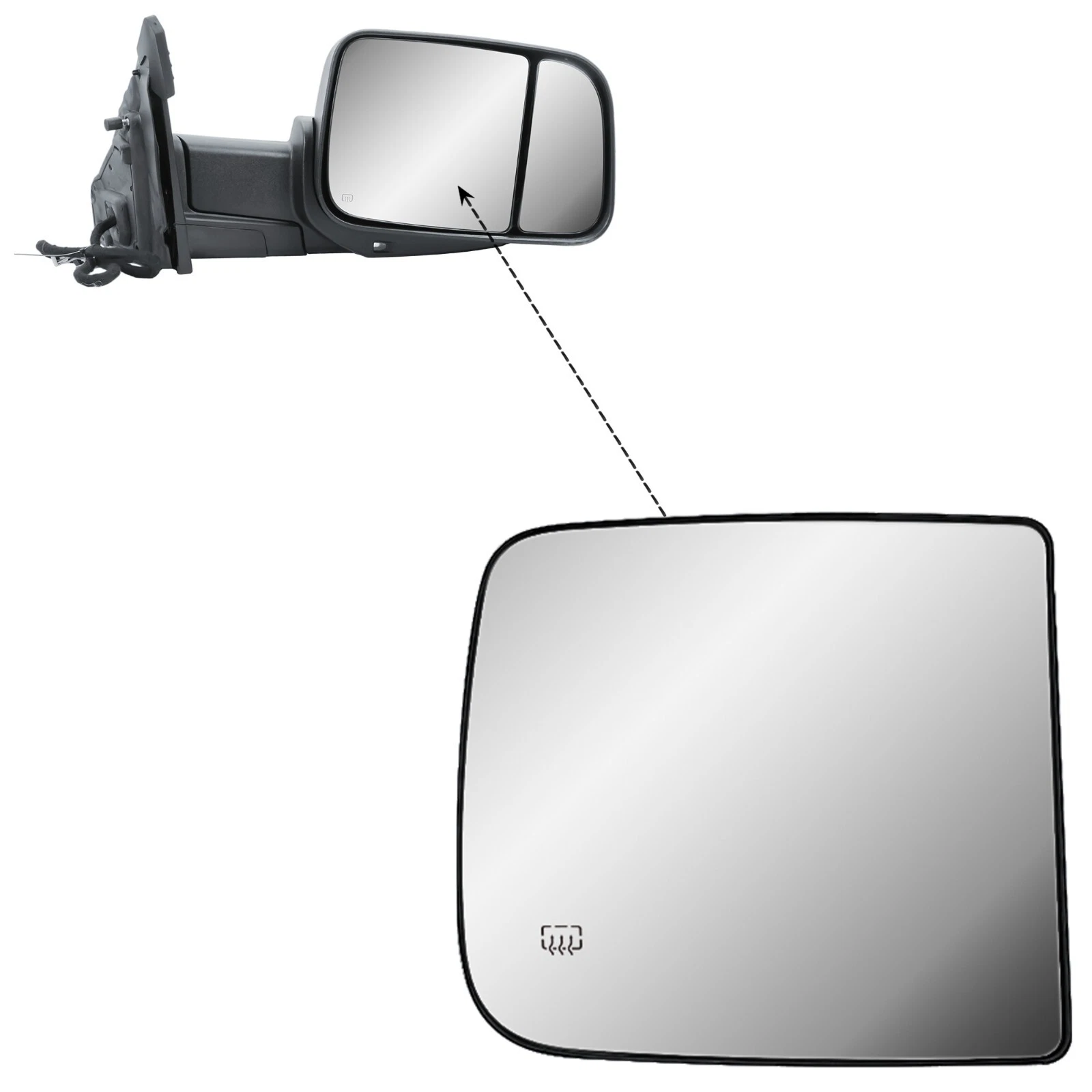 Passenger Right Side Towing Mirror Big Glass Heated For 10-24 RAM 1500 2500 3500
Opens in a new wind