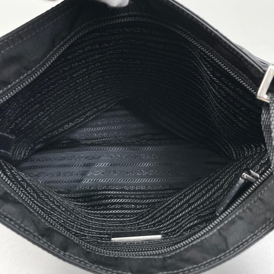 PRADA Plate Shoulder Bag Nylon Black 29cm #BS1852 thumbnail 6