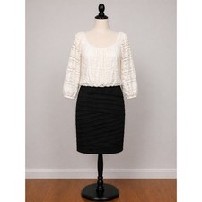 Dress Barn Lace 16 Black White Colorblock Romantic Chic Elegant Work Party