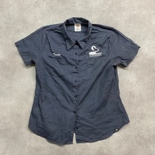 Dickies Work Shirt Womens Medium Workwear Short Sleeve Button Up, Black