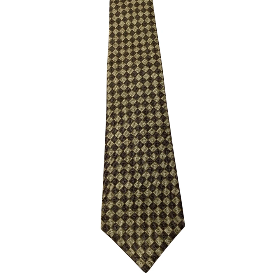 Corbata para hombre Kiton Sevenfold XL seda ITALIA lujo geométrica amarilla/negra usada en excelente estado Foto 2 de 4