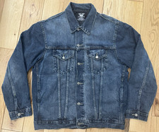 Vintage Men's Grit Iron Denim Jacket 2XL XXL Button Heavy Cotton Workwear Grunge